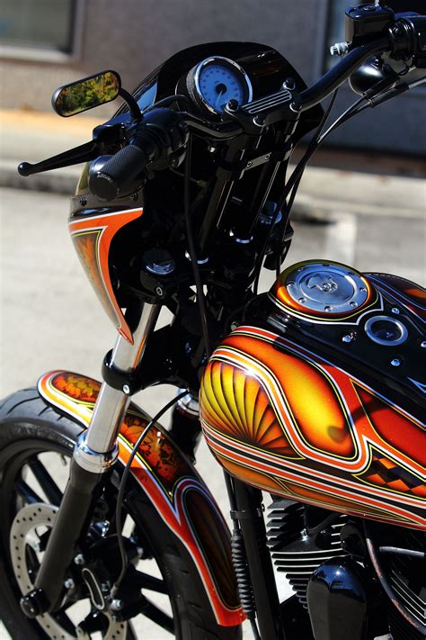 Harley dyna, Dyna club style, Custom paint motorcycle