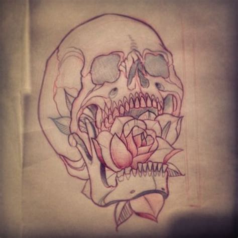 Heart with flowers coming out. This stacked on top of a skull with flowers coming out it ...
