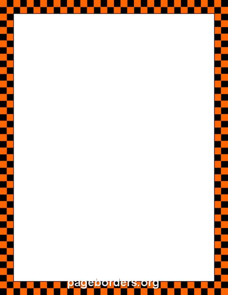 Orange And Black Checkered Border Clip Art Page Border