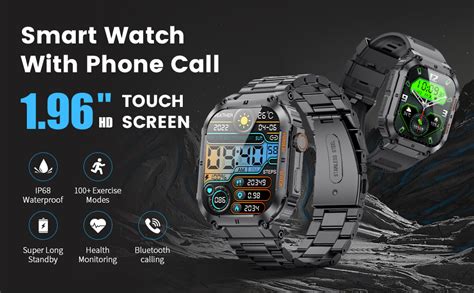 Lige Military Smart Watches For Men Bluetooth Calls Function 1 96 Hd