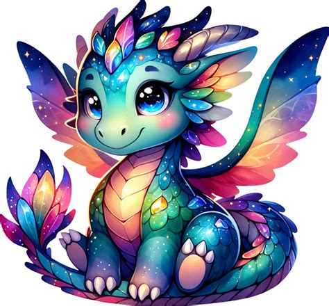 Ai Generated Cute Baby Dragon Cartoon Png Illustration This Design Is