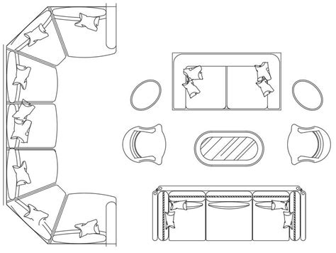 Creative Classic Sofa Set Blocks Cad Drawing Details Dwg File Cadbull