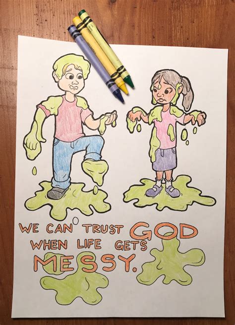 Download and print coloring pages for kids Slime Kids Coloring Page - Children's Ministry Deals