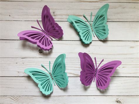 3d Paper Butterfly 3d Pink Butterflies Purple Paper Butterfly Etsy