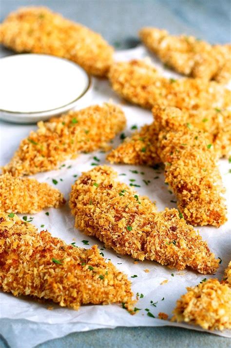 Truly Golden And Crunchy Baked Breaded Chicken Tenders Crumbed How To Make Breaded Crumbed