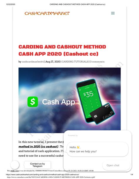Carding And Cashout Method Cash App 2020 Cashout Cc Browsegrades