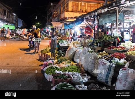 Pasar Turi Night Market Singkawang West Kalimantan Indonesia Stock