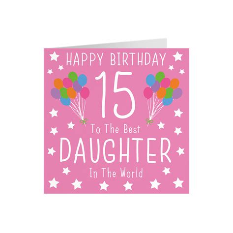 Daughter 15th Birthday Card Happy Birthday 15 To The Etsy Uk