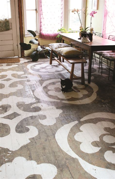 How To Hand Printed Patterned Floor Make Painted Wood Floors