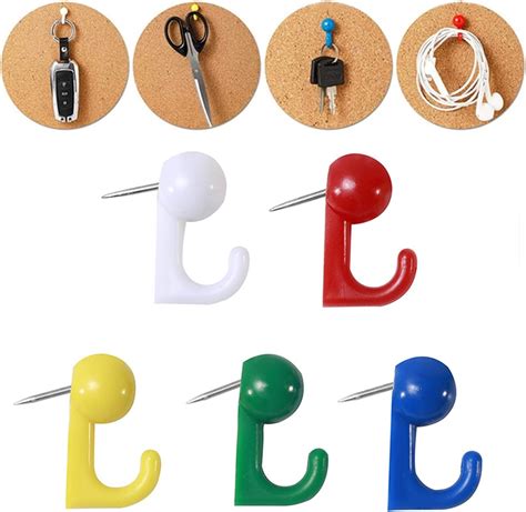 Whitecroft Essentials Tubs Hook Push Pins Assorted Colours Pack Of