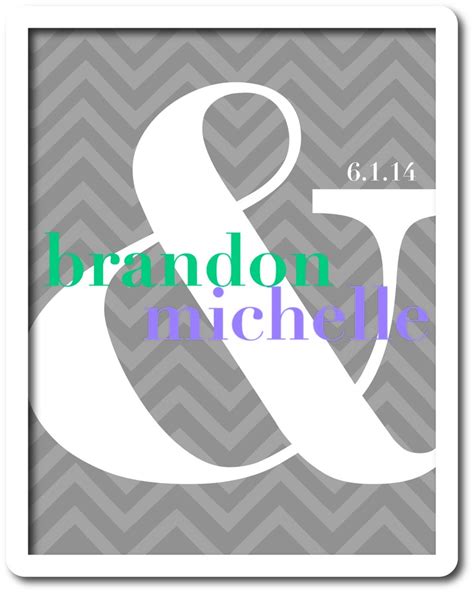 The Ampersand Again Customized With Your Wedding Colors Chevron