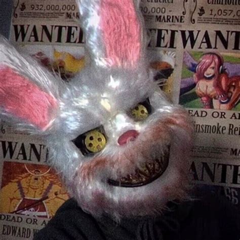 Máscara Assustador De Coelho Halloween Killer Coelhinho Spooky Fantasia