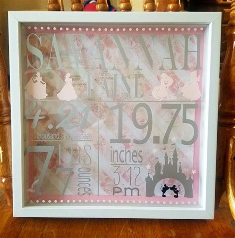 Large and sturdy enough for dinnerware, yet elegant enough for a silk scarf. 12 x 12 shadow box featuring Baby Stats with a Disney ...