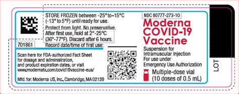 No religion or politics in the comment sections 2. NDC 80777-273 Moderna Covid-19 Vaccine Cx-024414