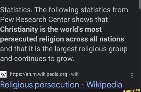 Statistics The Following Statistics From Pew Research Center Shows That Christianity Is The