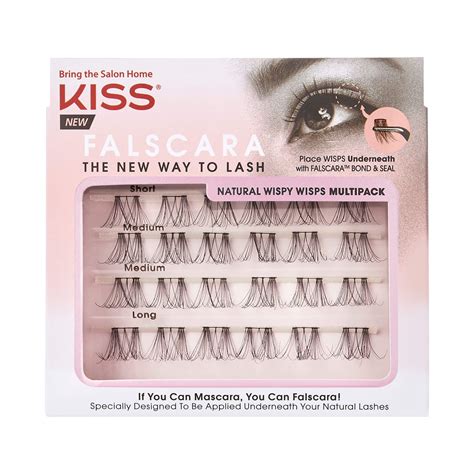 kiss falscara diy eyelash extensions multipack natural wispy wisps 24 count