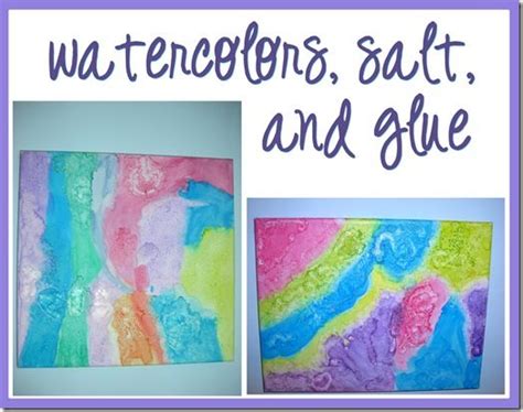 Paint With Watercolors Salt And Glue Kids Painting Crafts Painting