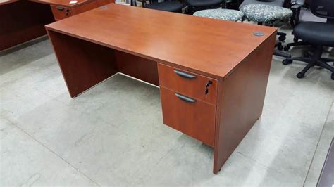 Cherry 65x30 Desk With Locking Drawers Madison Liquidators