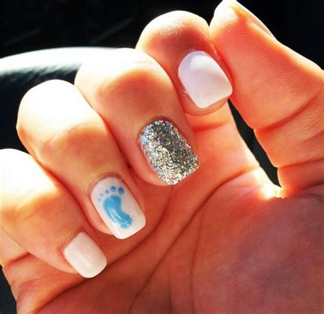 Its A Boy Nails Gender Reveal Pinterest Babies Baby Shower Nails