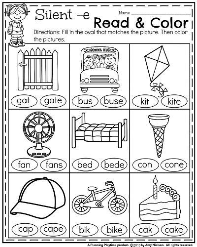 Teach Child How To Read Phonics Coloring Worksheets For First Grade