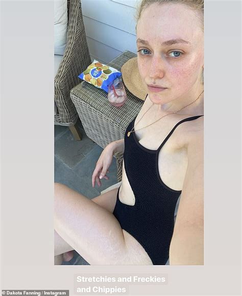 Dakota Fanning Posts Freckly Swimsuit Selfie As She Shows Svelte Figure