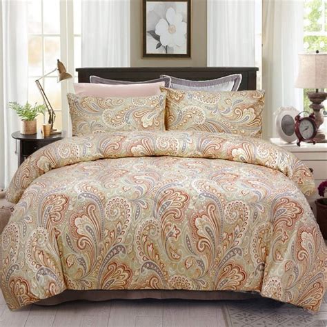 Luxury Paisley Bedding Set Pcs Duvet Cover Fitted Sheet