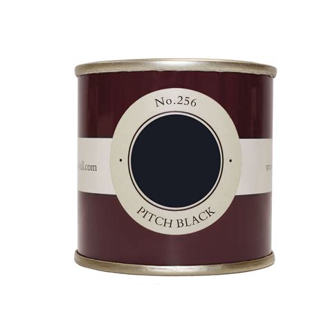 Farrow And Ball Estate Pitch Black No256 Emulsion Paint 01l Tester Pot