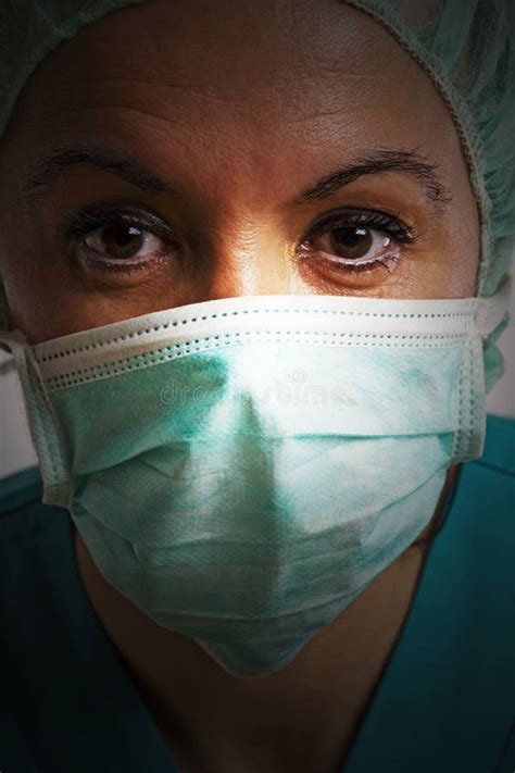 Woman Wearing Surgical Mask Stock Image Image Of Expertise Hispanic