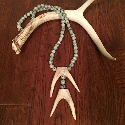 Antlersandgrace Shared A New Photo On Etsy Deer Antlers Necklace Antler Necklace Bone Jewelry