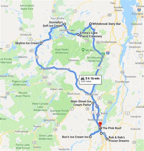 Map Of Lake George Ny And Surrounding Area Boston Massachusetts On A Map