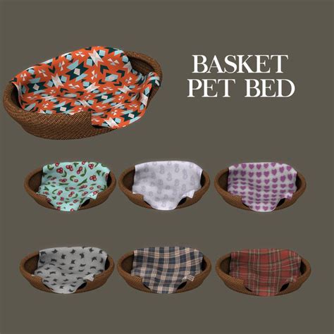Lana Cc Finds Basket Pet Bed By Leosims Sims 4 Pets Sims 4 Sims