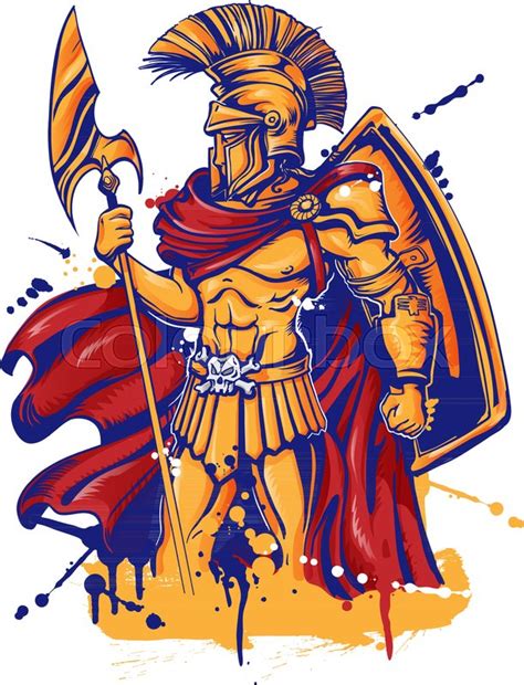 An Illustration Of A Warrior Character Stock Vector Colourbox