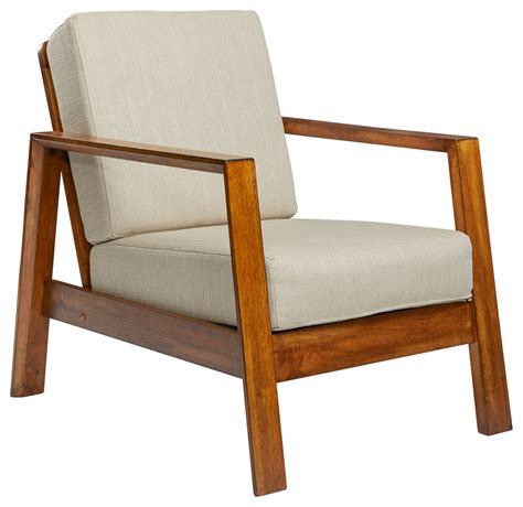 Carlyle Mid Century Modern Arm Chair With Exposed Wood Frame Midcentury Armchairs And Accent