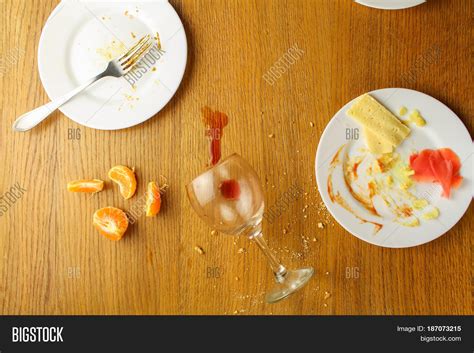 Messy Table After Party Leftover Image And Photo Bigstock