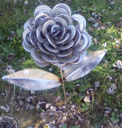 Washers Welded To Form A Flower Recycled Metal Art Welding Art