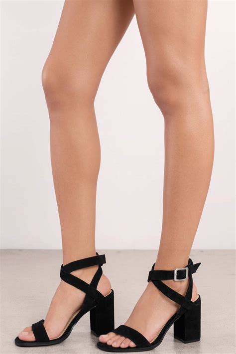 Shoespie black suede cross strap block heel thigh high bootsreviews (68)by. Heels for Women | High Heel Shoes, Black Heels Online | Tobi