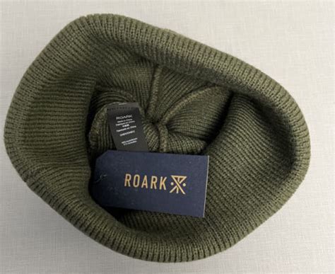 Roark The Chase Pin Beanie Winter Hatcap Military Green Knit Cuffed
