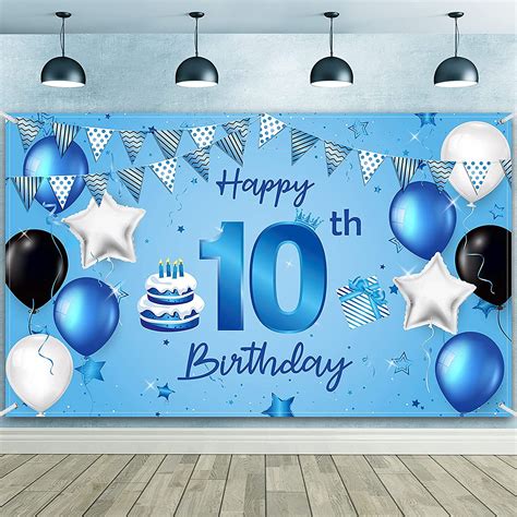 Buy Kastwave Happy Birthday Backdrop Banner Th Birthday Extra Large Fabric Blue Birthday Sign