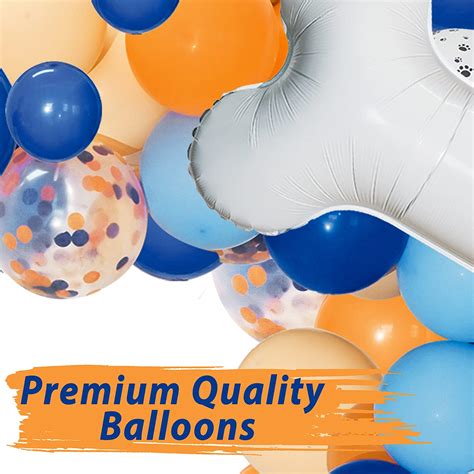 117pcs Bluey Theme Party Balloon Garland Kit Blue Orange Blush Dog Paw