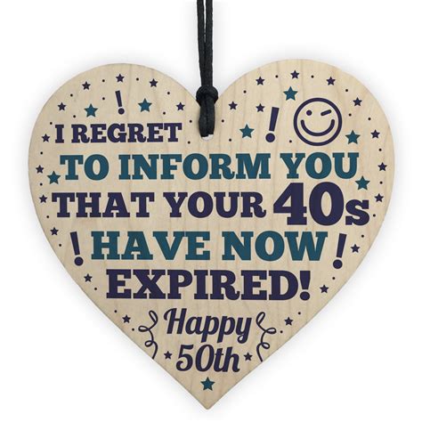Milestone gifts can be tough to buy. Novelty 50th Birthday Gifts For Mum Dad Brother Wood Heart