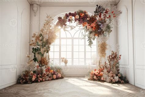 Wedding Backdrop Aesthetic Flower Decoration Indoor Studio Background