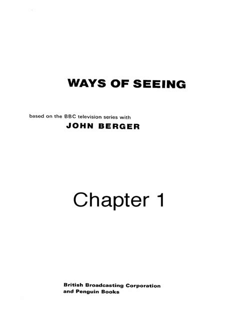 John Berger Ways Of Seeing Chapter 1 Pdf