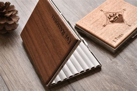 Personalized Cigarette Case Wood Cigarette Box Metal Etsy Australia