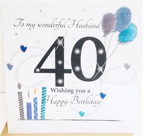 You have clocked the age of wisdom today, may it favor you now and forever. Large Happy 40th Birthday Card Husband - 8.25 x 8.25 Inches - HerbysGifts.com | 40th birthday ...