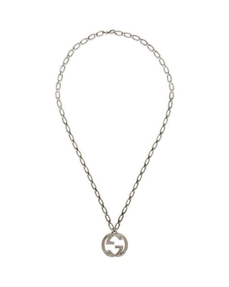 Gucci Silver Interlocking Gg Necklace In Metallic For Men Save 64 Lyst