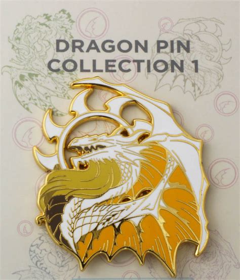 Dragon Pin White Dragon 2 Hard Enamel Pin Dark Elf Dice
