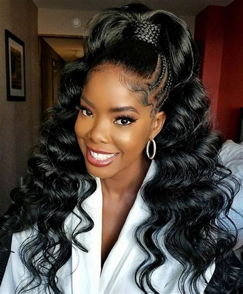 The ponytail is long enough which creates such a cool outlook. High Ponytail with Freestyle Braids | High ponytail ...