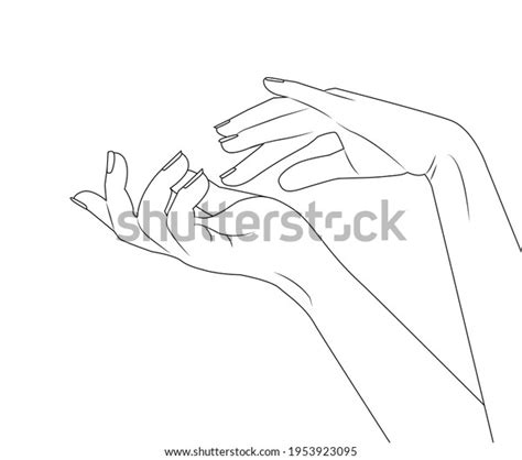 Manicured Hand Womans Hand Stretching Palm Stock Vector Royalty Free