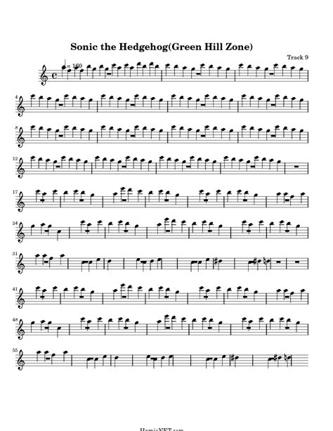 Sonic The Hedgehoggreen Hill Zone Sheet Music Sonic The Hedgehog