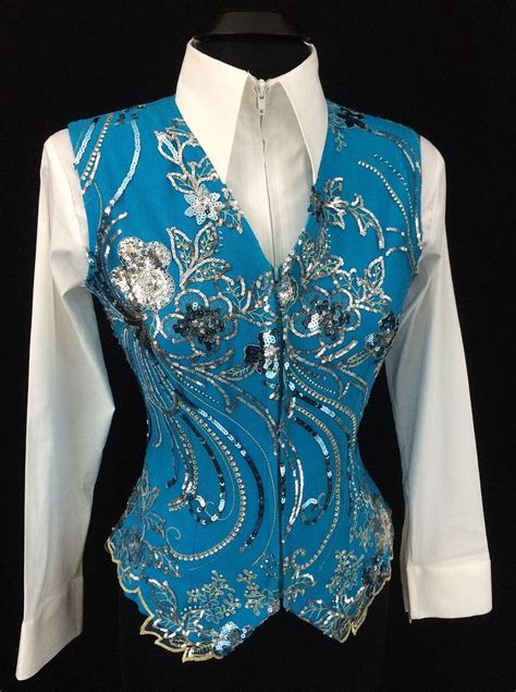 Turquoise And Silver Vest By Elite Design Ladies Small Western Show